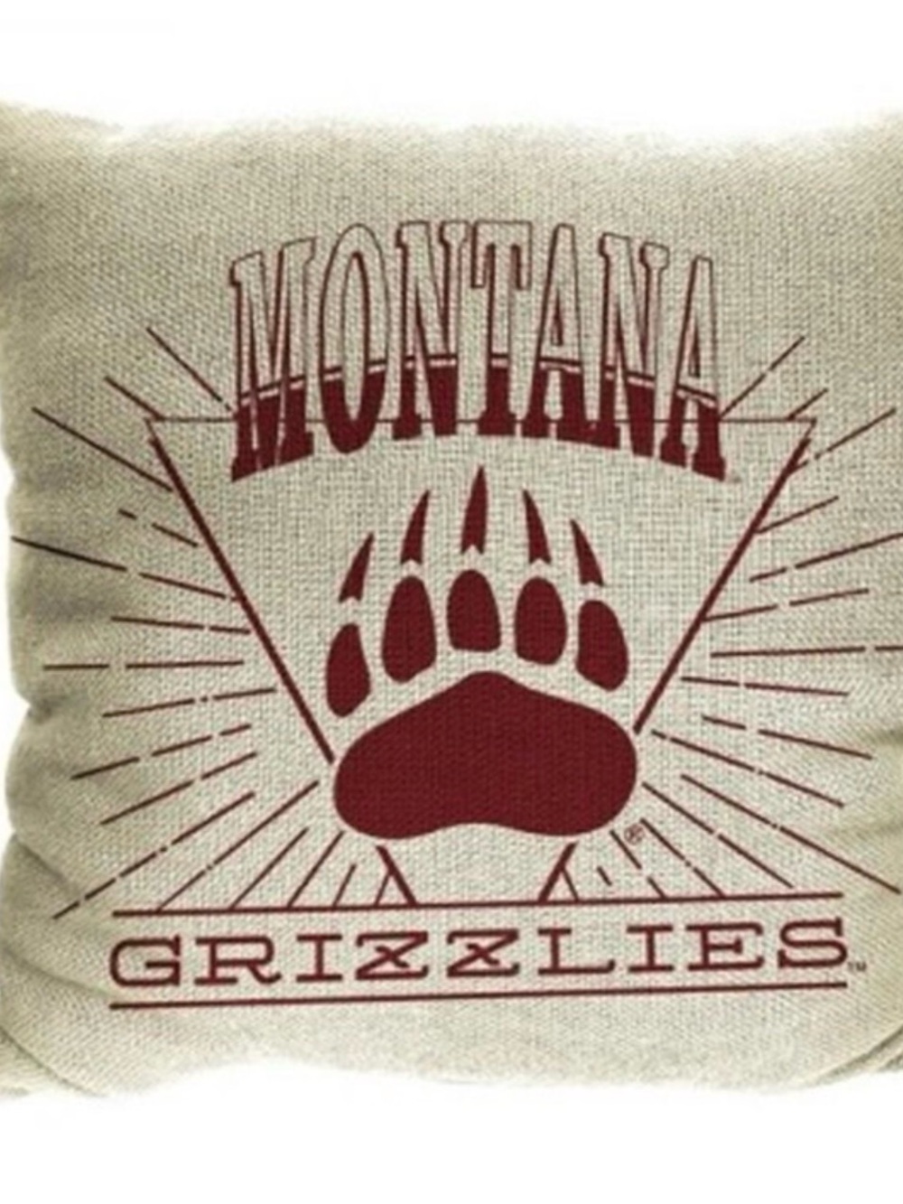 NWT! NCAA MONTANA GRIZZLIES 26 X 26 WOVEN TAPESTRY Throw Pillow
